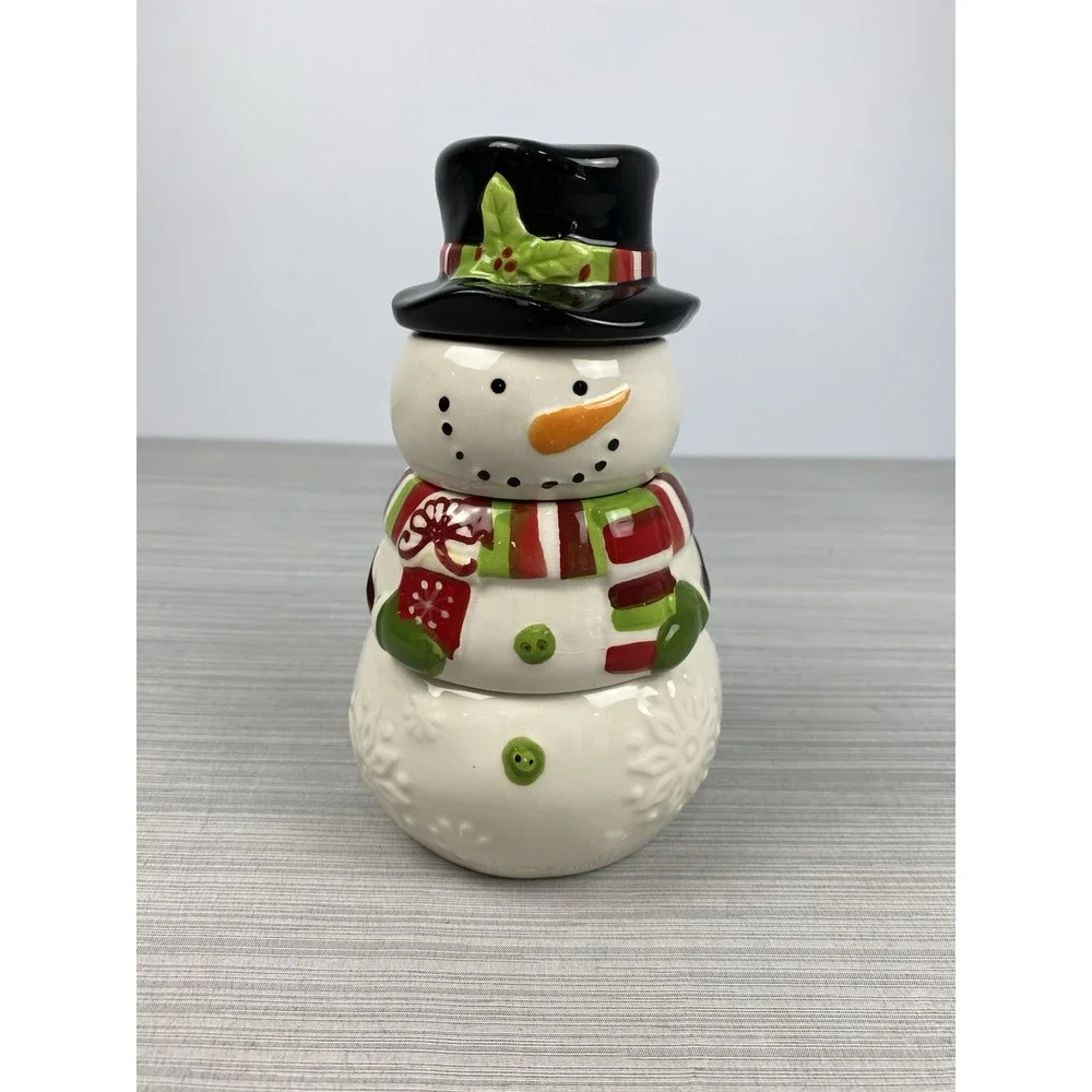 Pier 1 Imports Snowman Stacking‎ 4 Pc Measuring Cup Set Christmas Decor